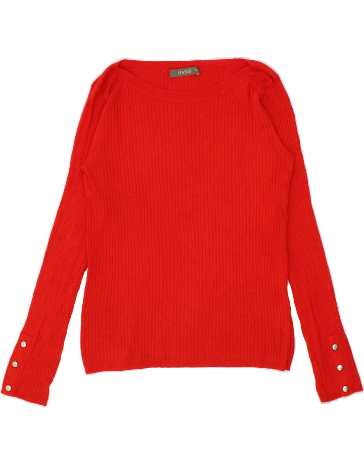 OASIS Womens Boat Neck Jumper Sweater UK 12 Medium Red Viscose Vintage Oasis and Second-Hand Oasis from Messina Hembry 