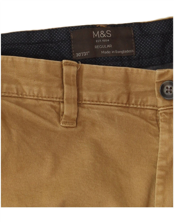 Marks & Spencer Pantalones chinos rectos regulares para hombre W30 L31 Beige