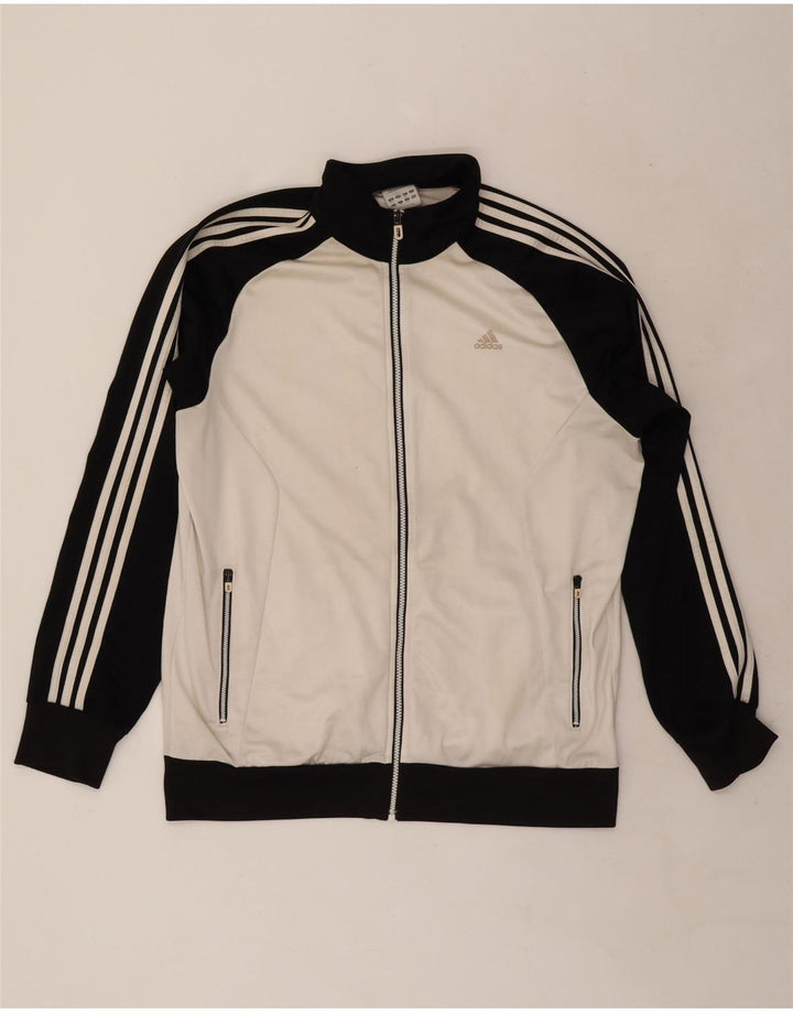 Adidas Hombre Chándal Top Chaqueta UK 46/48 XL Blanco Poliéster
