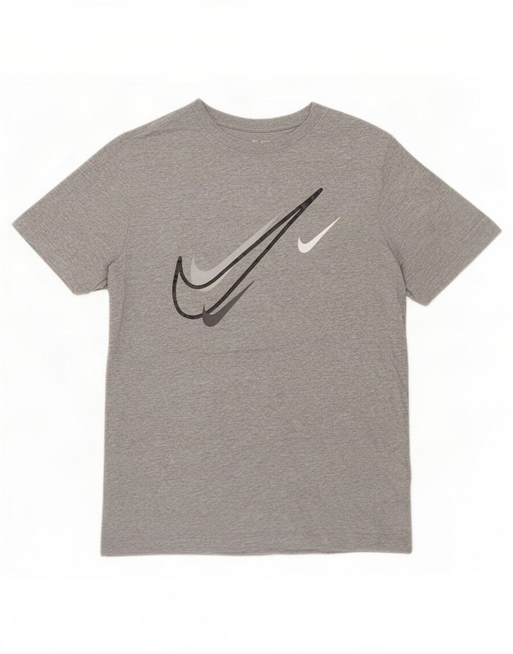 Nike - Camiseta gráfica para hombre, talla pequeña, algodón gris
