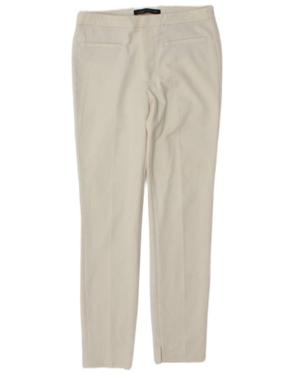 Zara Mujer Pantalones Casuales Pitillo EU 34 2XS W24 L29 Blanco Roto