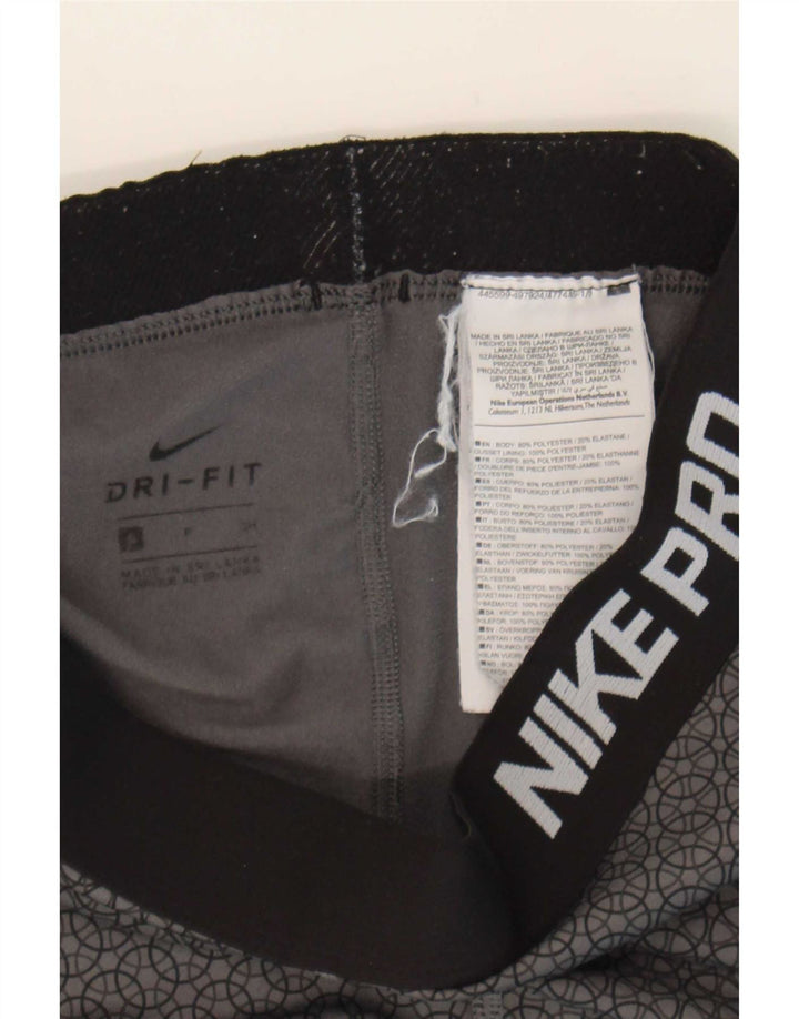 Nike Leggings gráficos Dri Fit para mujer UK 8 Pequeño poliéster geométrico gris