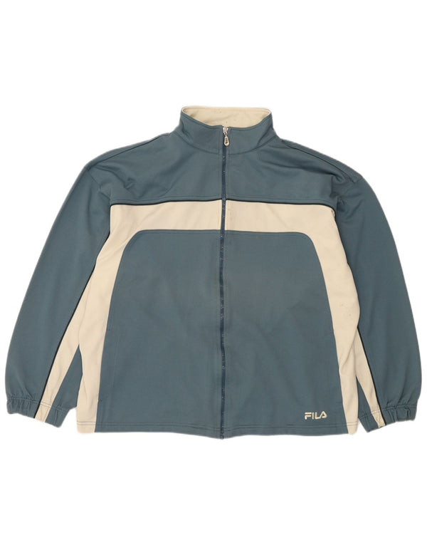 Fila Mens Loose Fit Chándal Top Chaqueta Grande Azul Colorblock Poliéster