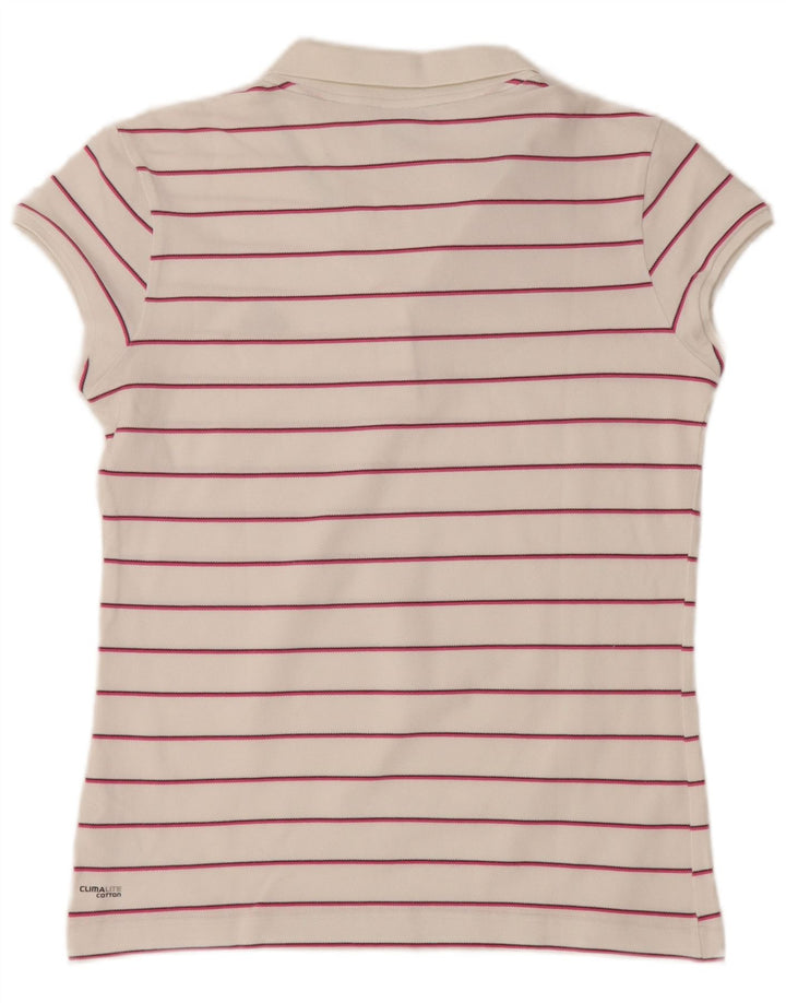 ADIDAS Polo Clima 365 para mujer Reino Unido 40 Grande Algodón a rayas blancas