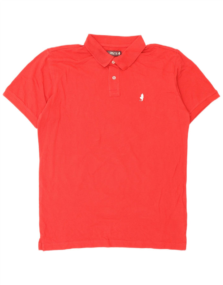 Marlboro Classics Polo para hombre grande de algodón rojo