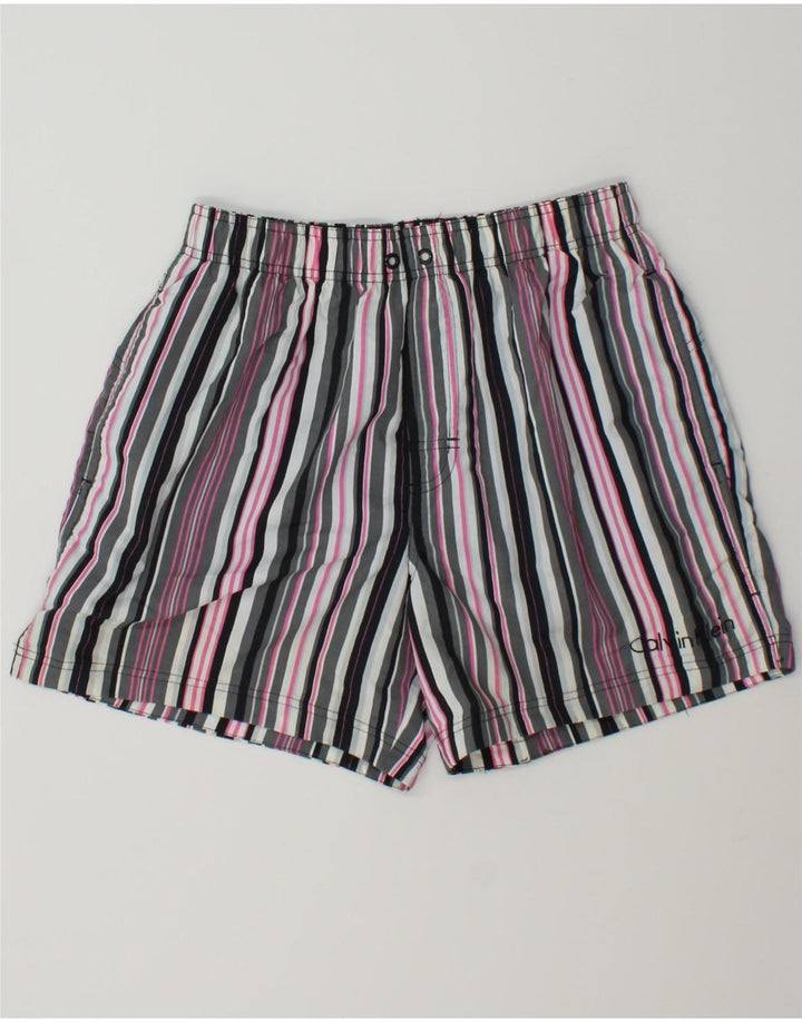 CALVIN KLEIN Mens Swimming Shorts Small Multicoloured Striped Nylon Vintage Calvin Klein and Second-Hand Calvin Klein from Messina Hembry 