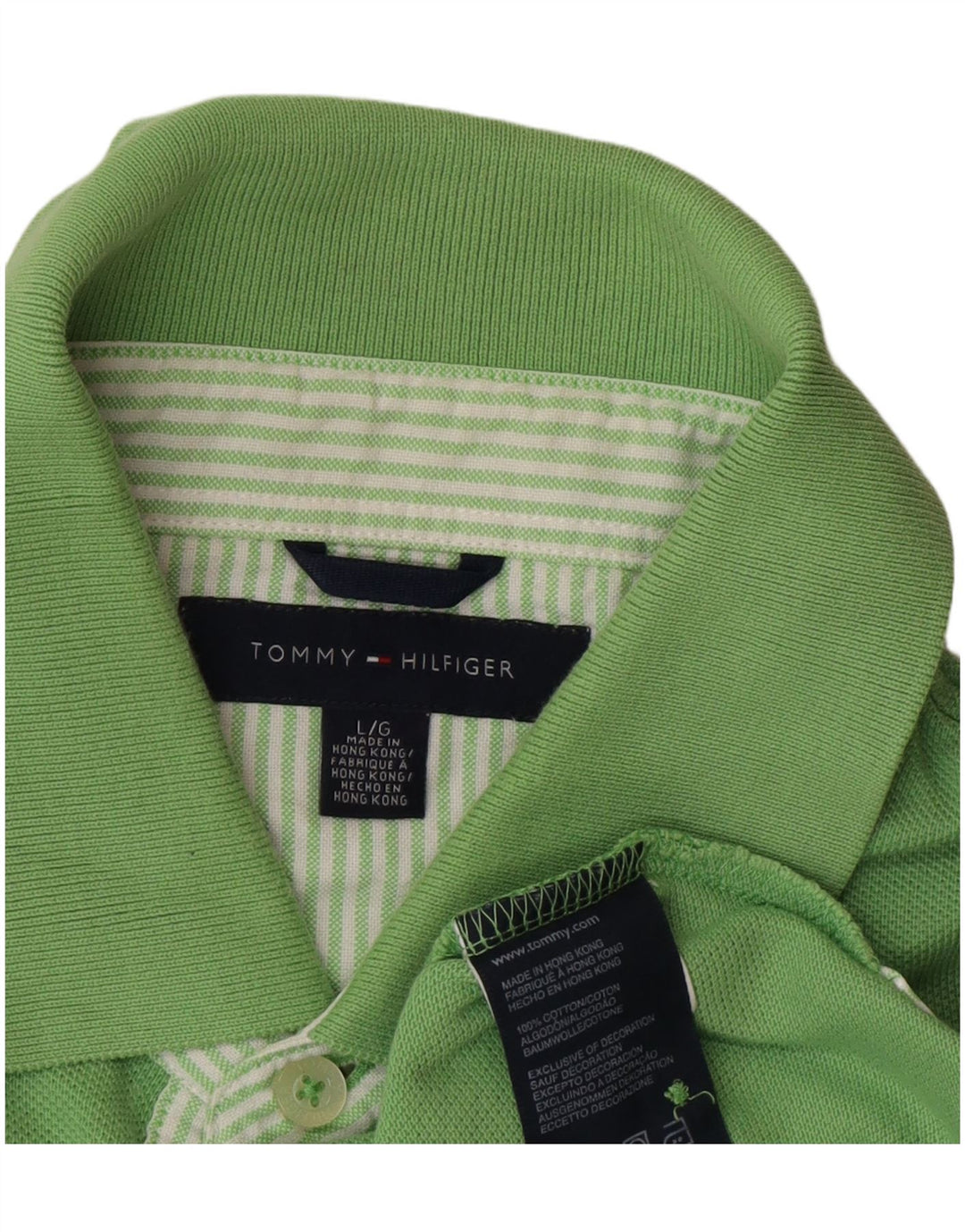 Polo Tommy Hilfiger para hombre de algodón verde grande