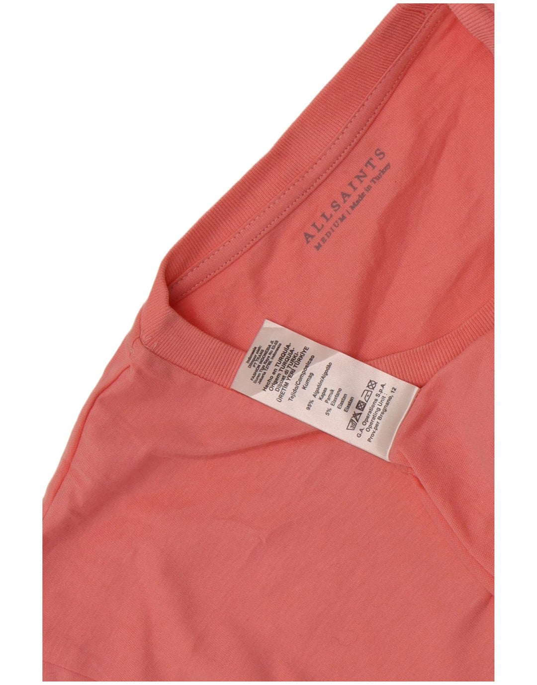 Camiseta All Saints Hombre Top Algodón Rosa Medio