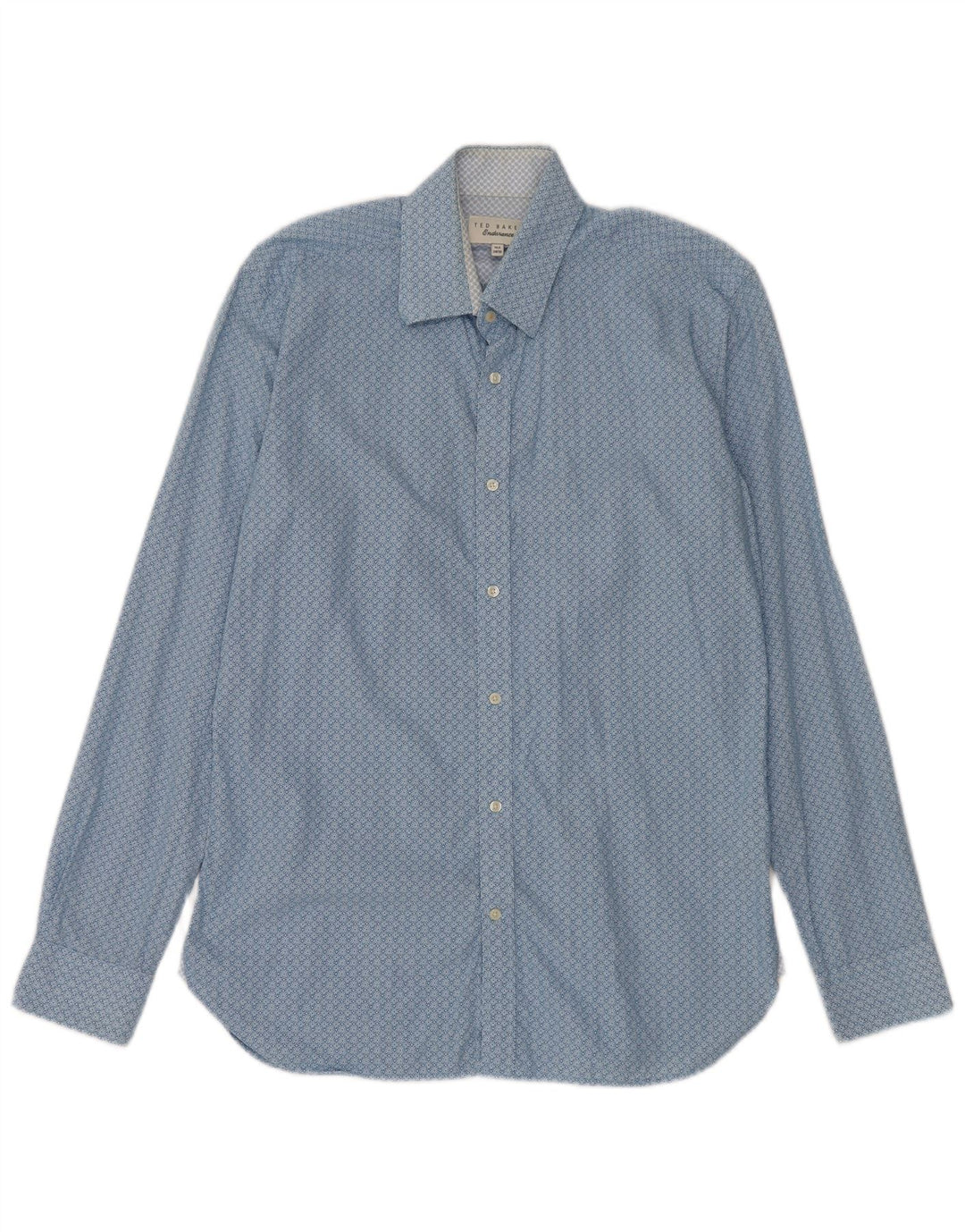 Ted Baker Camisa para hombre Talla 15 1/2 Algodón floral azul mediano