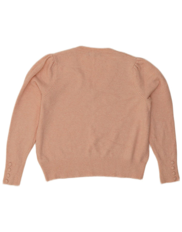 Marks & Spencer Jersey corto con cuello en V para mujer UK 42 Algodón rosa medio