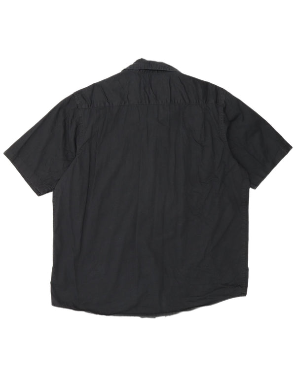 Wrangler Camisa De Manga Corta Para Hombre Grande Algodón Negro