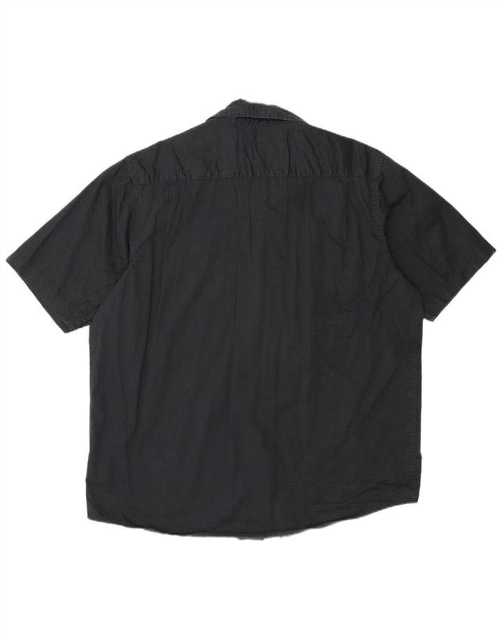 Wrangler Camisa De Manga Corta Para Hombre Grande Algodón Negro