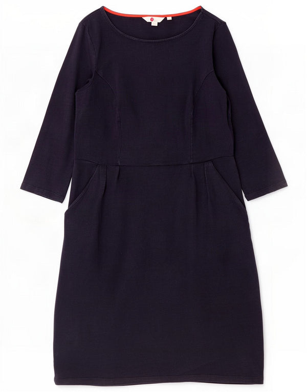 Boden Vestido recto de manga 3/4 para mujer UK 40 Algodón azul marino mediano
