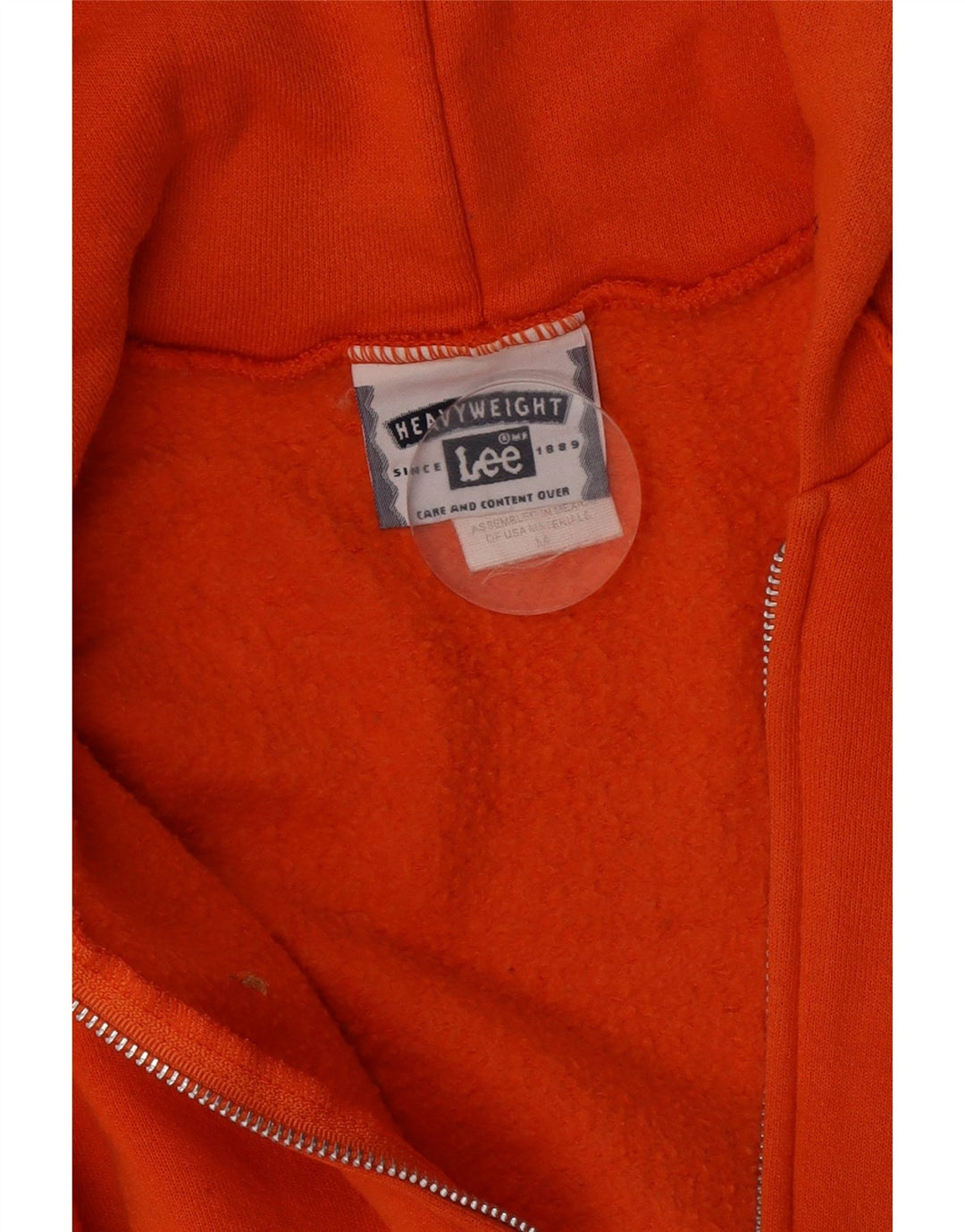 Lee Sudadera Con Capucha Y Cremallera Para Hombre Algodón Naranja Mediano