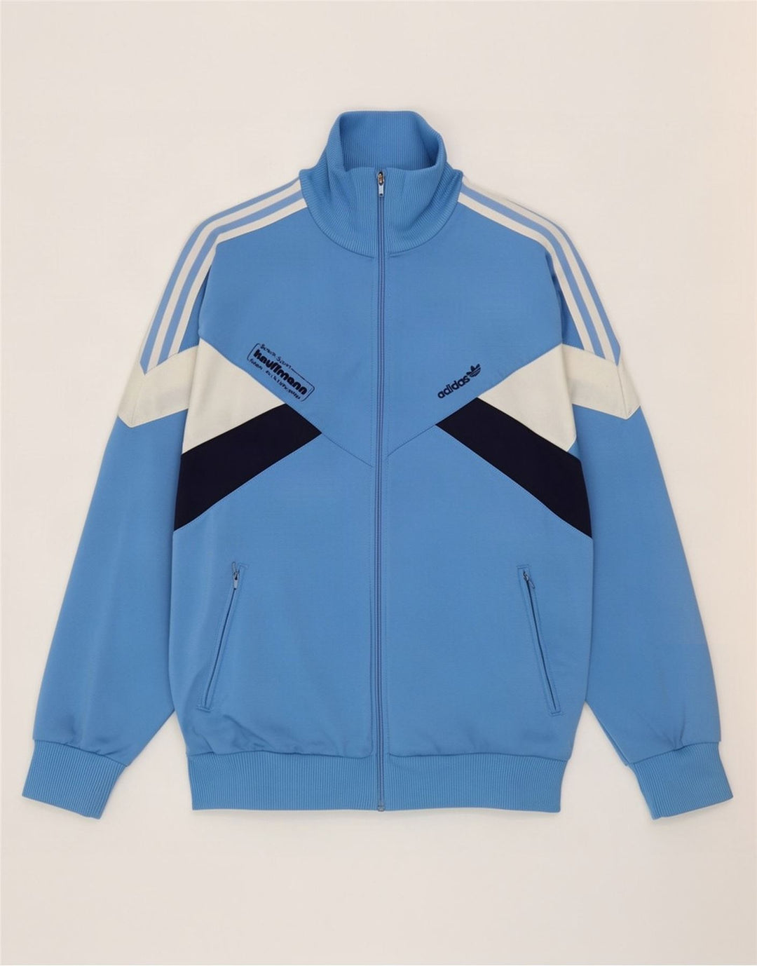Adidas Hombre Chaqueta De Chándal Con Estampado Gráfico Poliéster Color Block Azul Medio