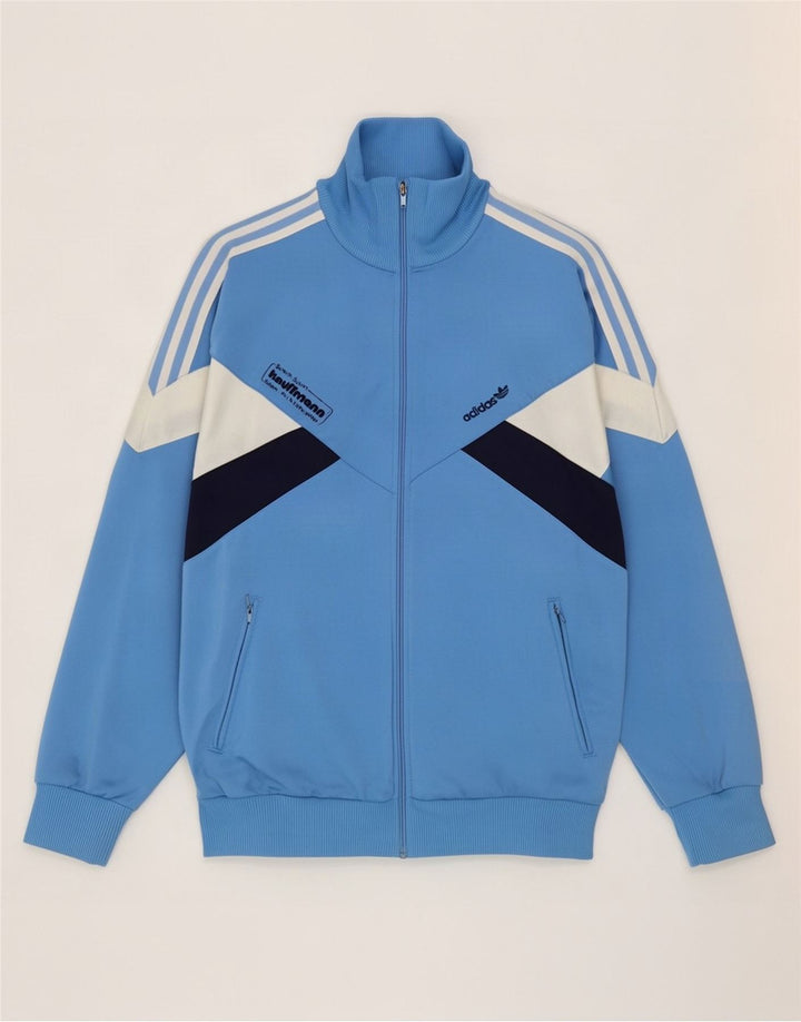 Adidas Hombre Chaqueta De Chándal Con Estampado Gráfico Poliéster Color Block Azul Medio