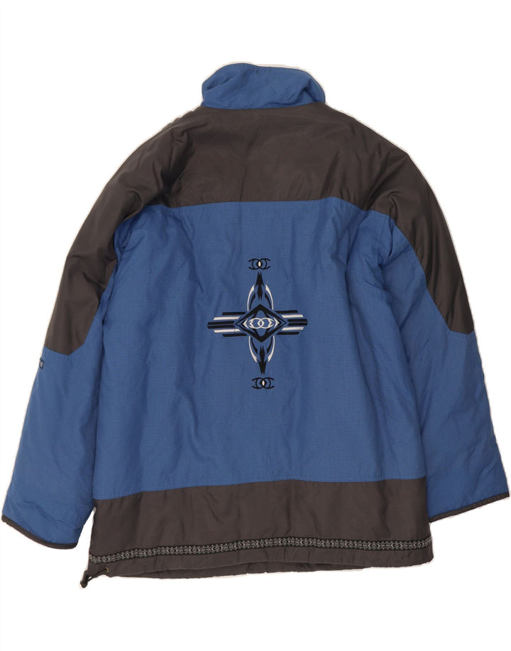CRANE Mens Graphic Anorak Jacket UK 42 XL Blue Colourblock Polyamide Vintage Crane and Second-Hand Crane from Messina Hembry 