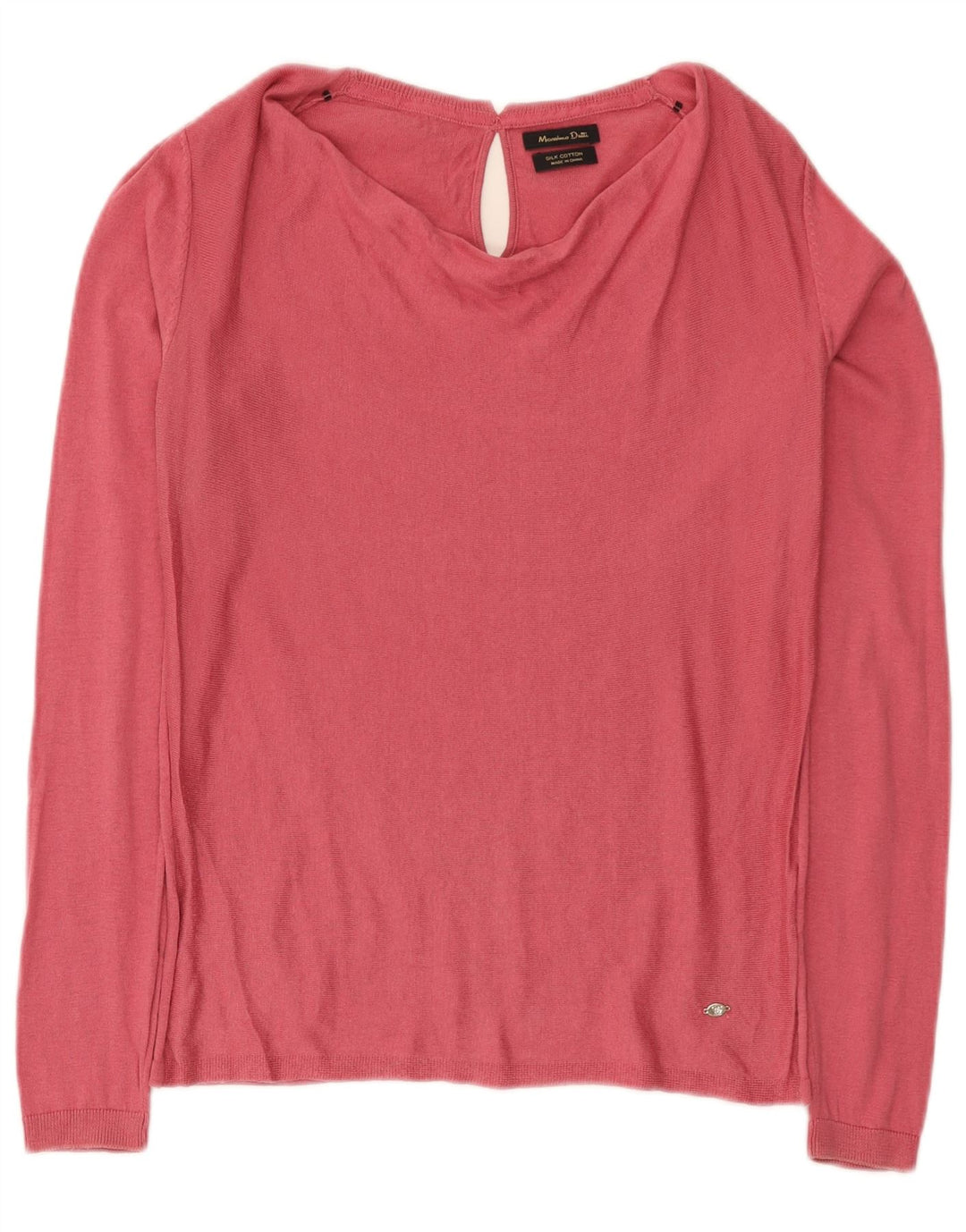 Massimo Dutti Top Mujer Manga Larga UK 42 Seda Rosa Medio