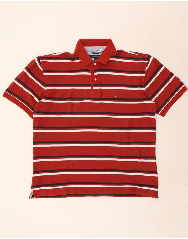 Polo Tommy Hilfiger Hombre XL Algodón Rayas Rojas
