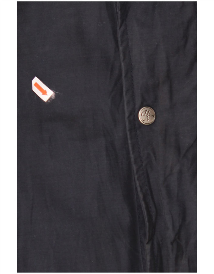 VINTAGE Chaqueta cortavientos para hombre Reino Unido 44 2XL Algodón azul marino