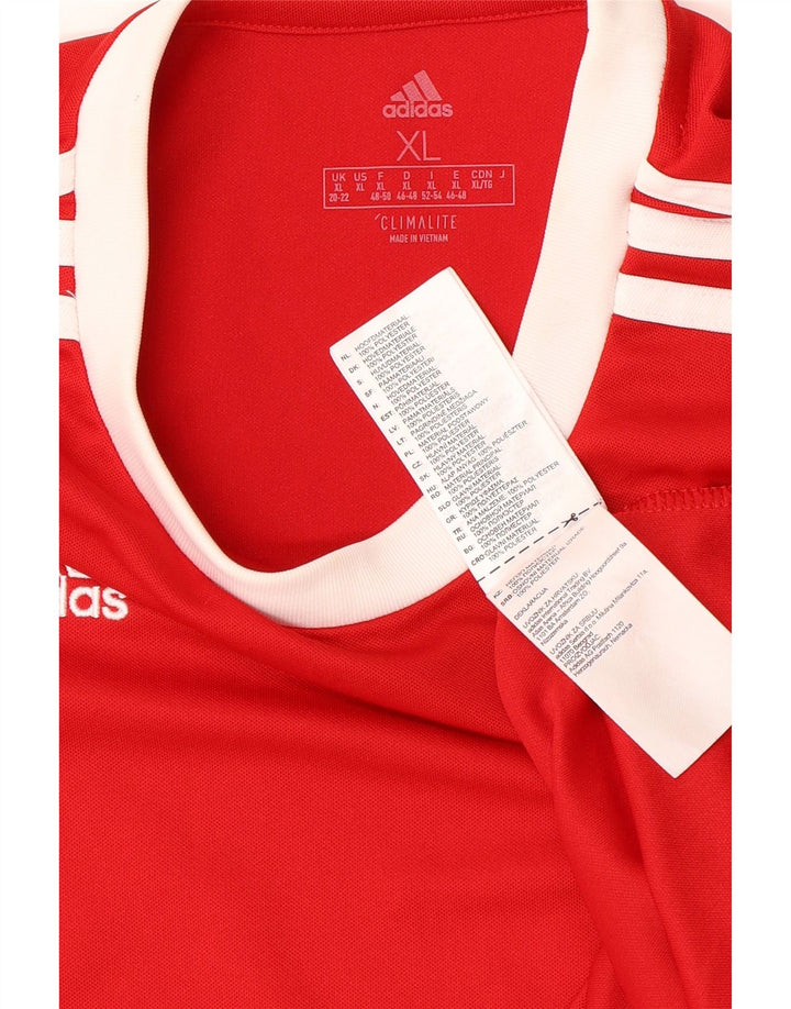 ADIDAS Mujer Climalite Camiseta Top UK 20/22 XL Rojo Poliéster