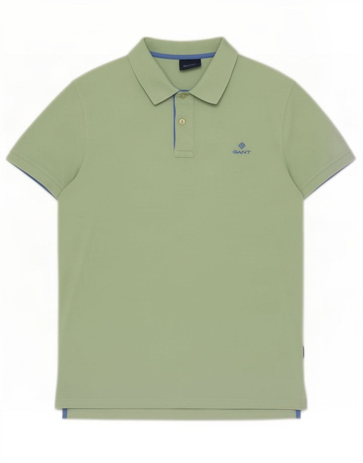 Gant Polo Hombre Verde Medio Algodón