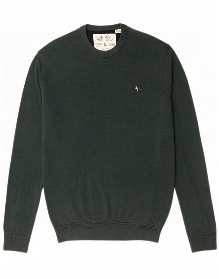 Jack Wills Jersey De Cuello Redondo Para Hombre Pequeño Algodón Verde