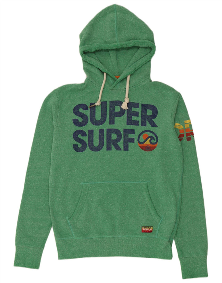 Superdry Jersey con capucha gráfica de algodón verde medio