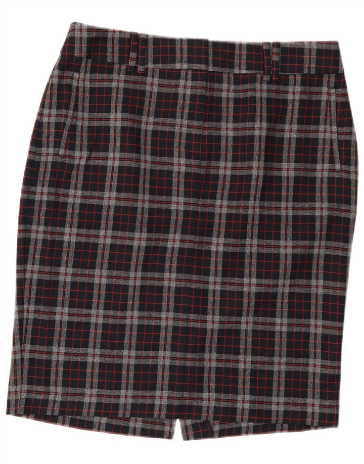 Marks & Spencer Falda lápiz para mujer UK 44 Grande W32 Poliéster a cuadros negros