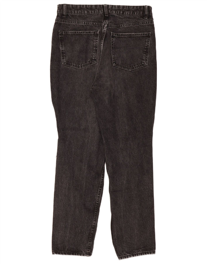 ZARA Womens Distressed Straight Jeans EU 40 Medium W30 L27 Black Cotton