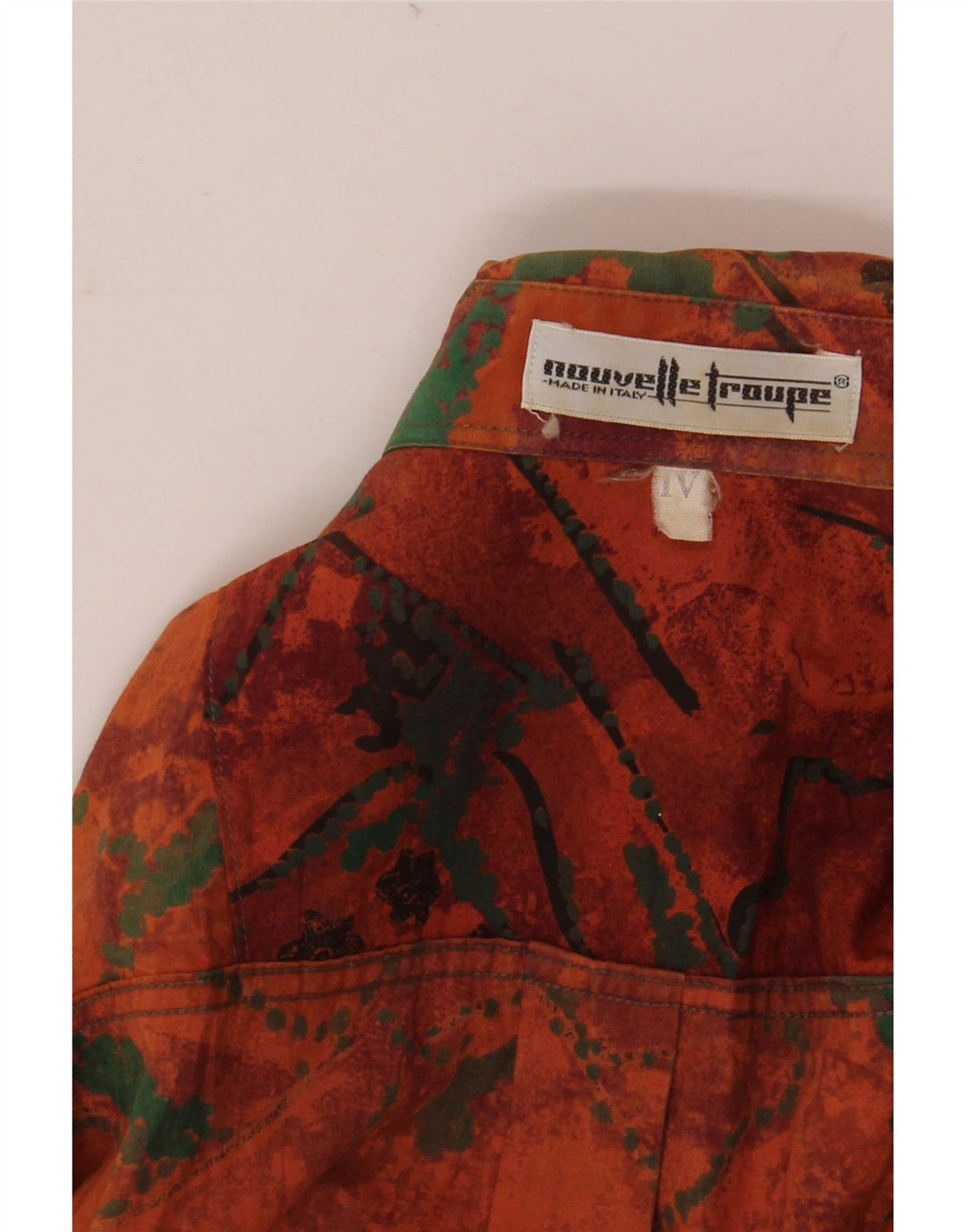 Camisa vintage para hombre grande patchwork naranja