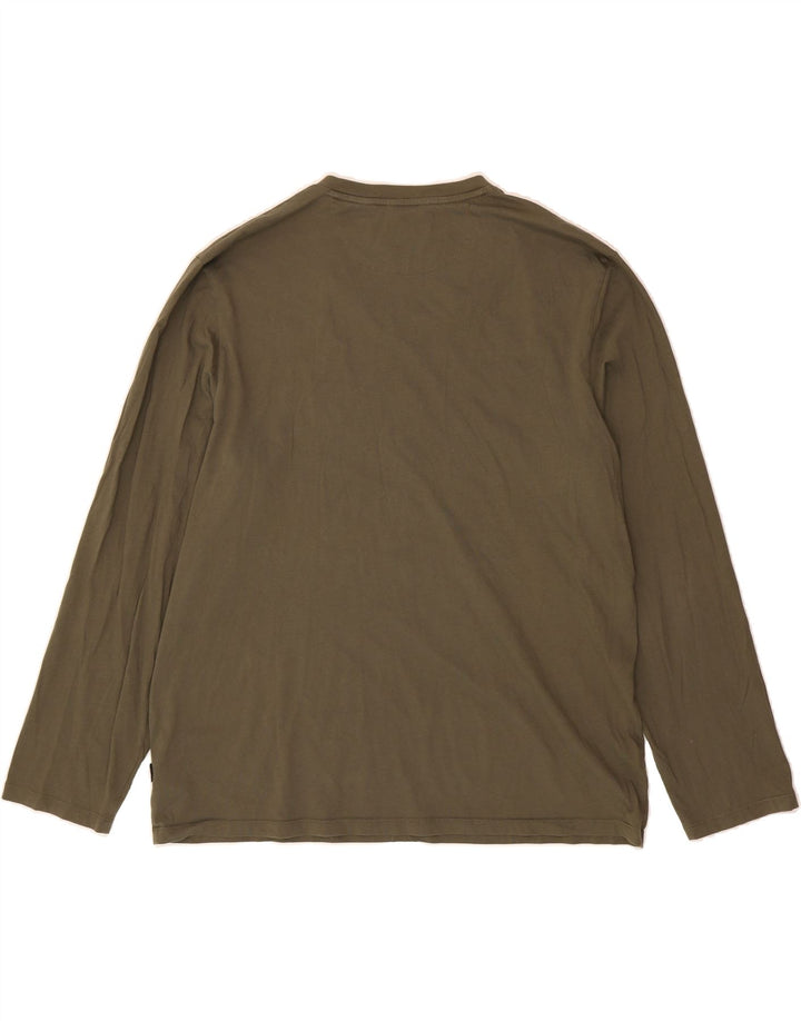 CALVIN KLEIN Mens Top Long Sleeve 2XL Green Cotton Vintage Calvin Klein and Second-Hand Calvin Klein from Messina Hembry 