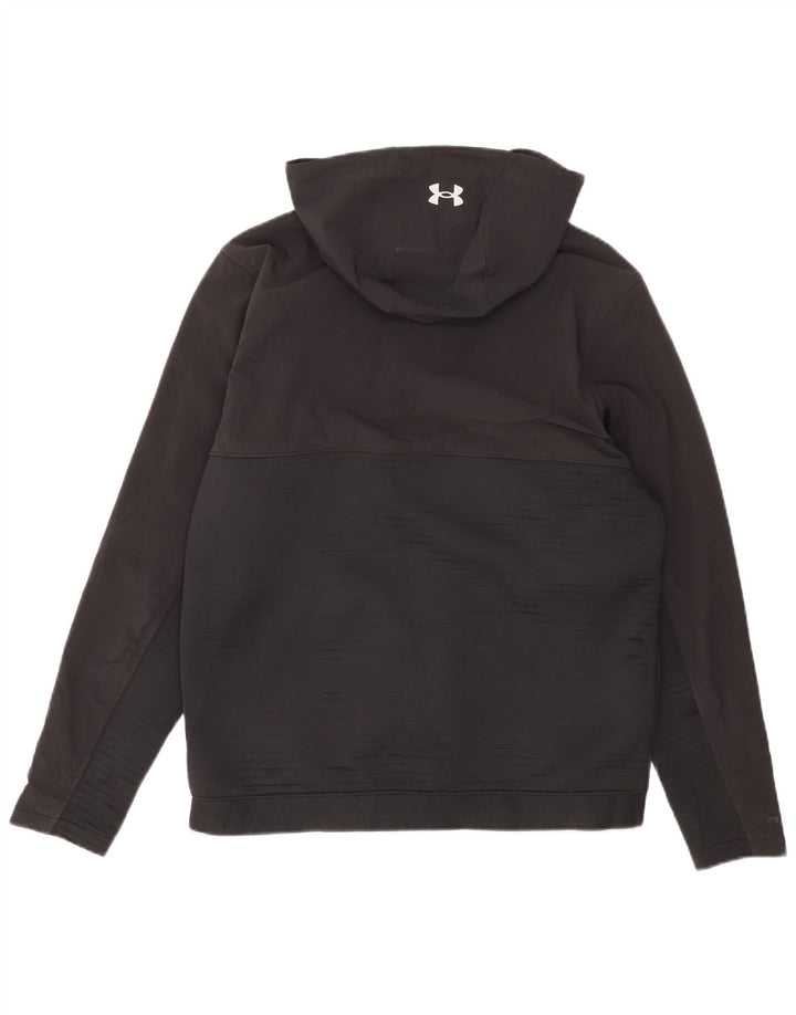 Under Armour Sudadera con capucha y cremallera para hombre, color negro mediano