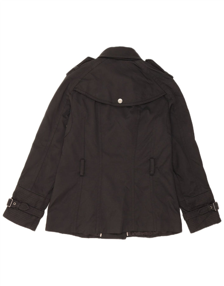 Zara Mujer Chaqueta Militar UK 40 Mediana Nylon Negro