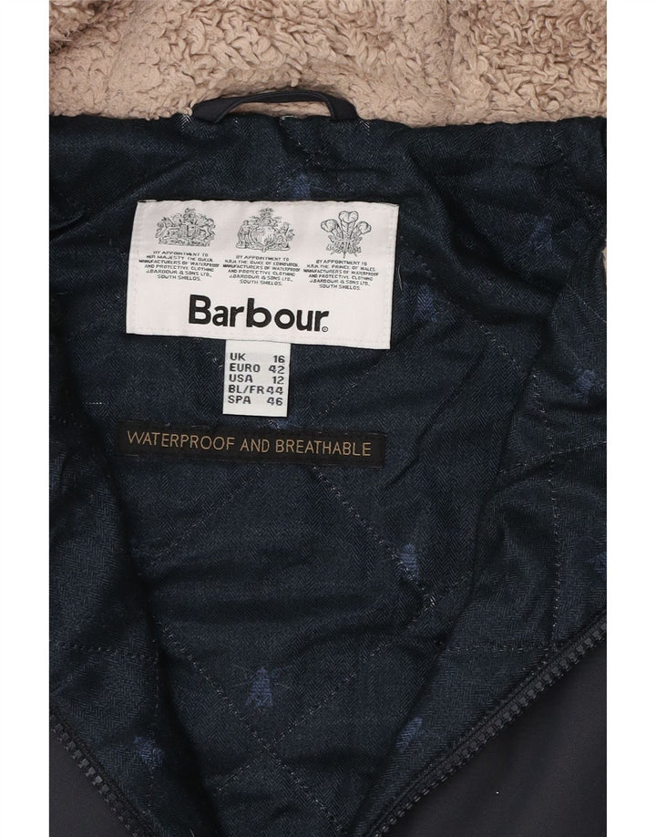 Barbour Chaqueta Parka Con Capucha Para Mujer Reino Unido 46 Grande Azul Marino