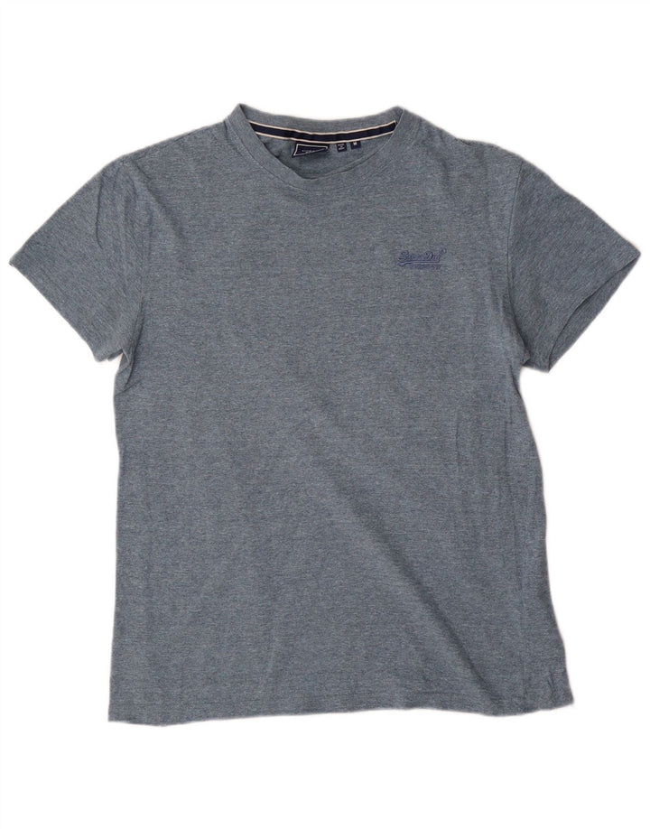 Superdry Camiseta para hombre Top de algodón moteado en azul medio