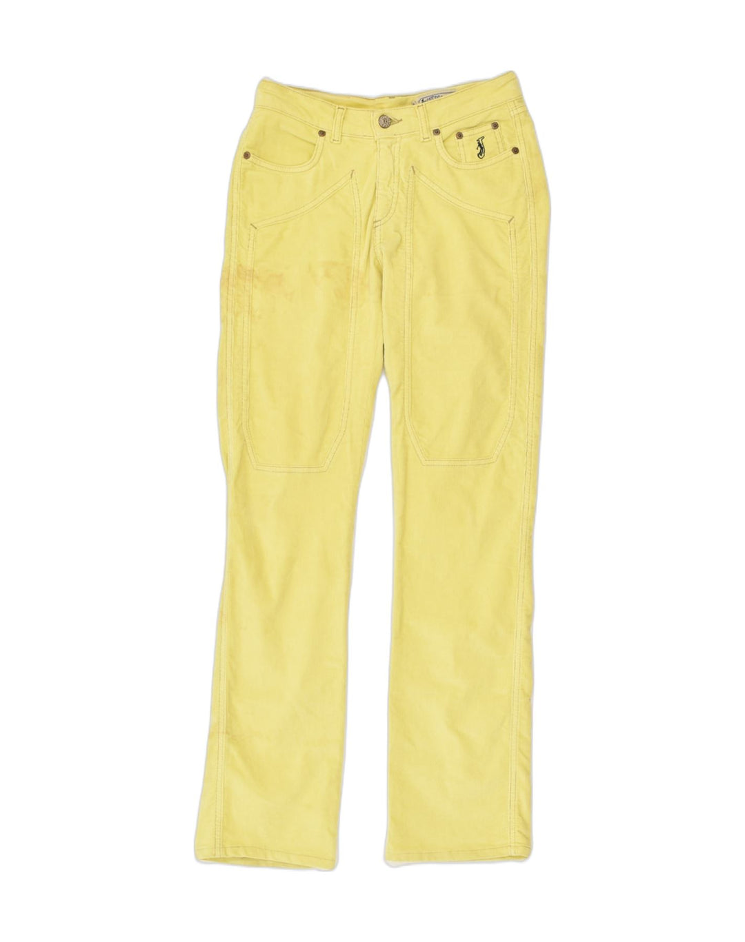 JECKERSON Womens Straight Corduroy Trousers W26 L31 Yellow Cotton | Vintage Jeckerson | Thrift | Second-Hand Jeckerson | Used Clothing | Messina Hembry 