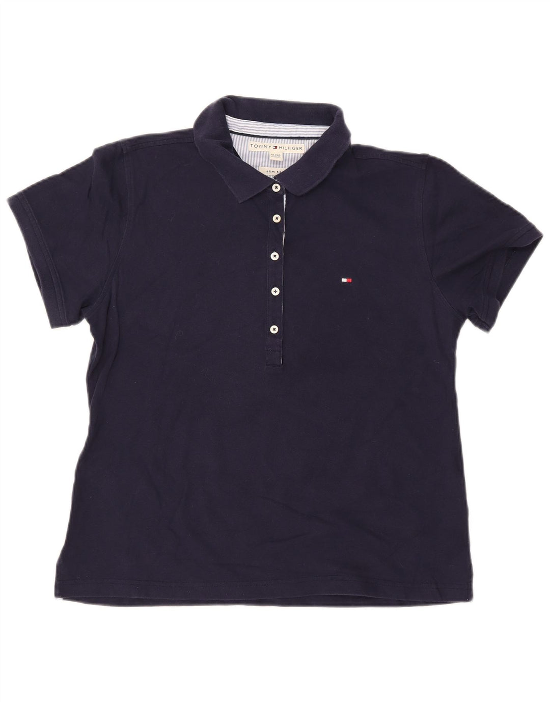 TOMMY HILFIGER Polo Slim Fit para Mujer UK 40 XL Algodón Azul Marino