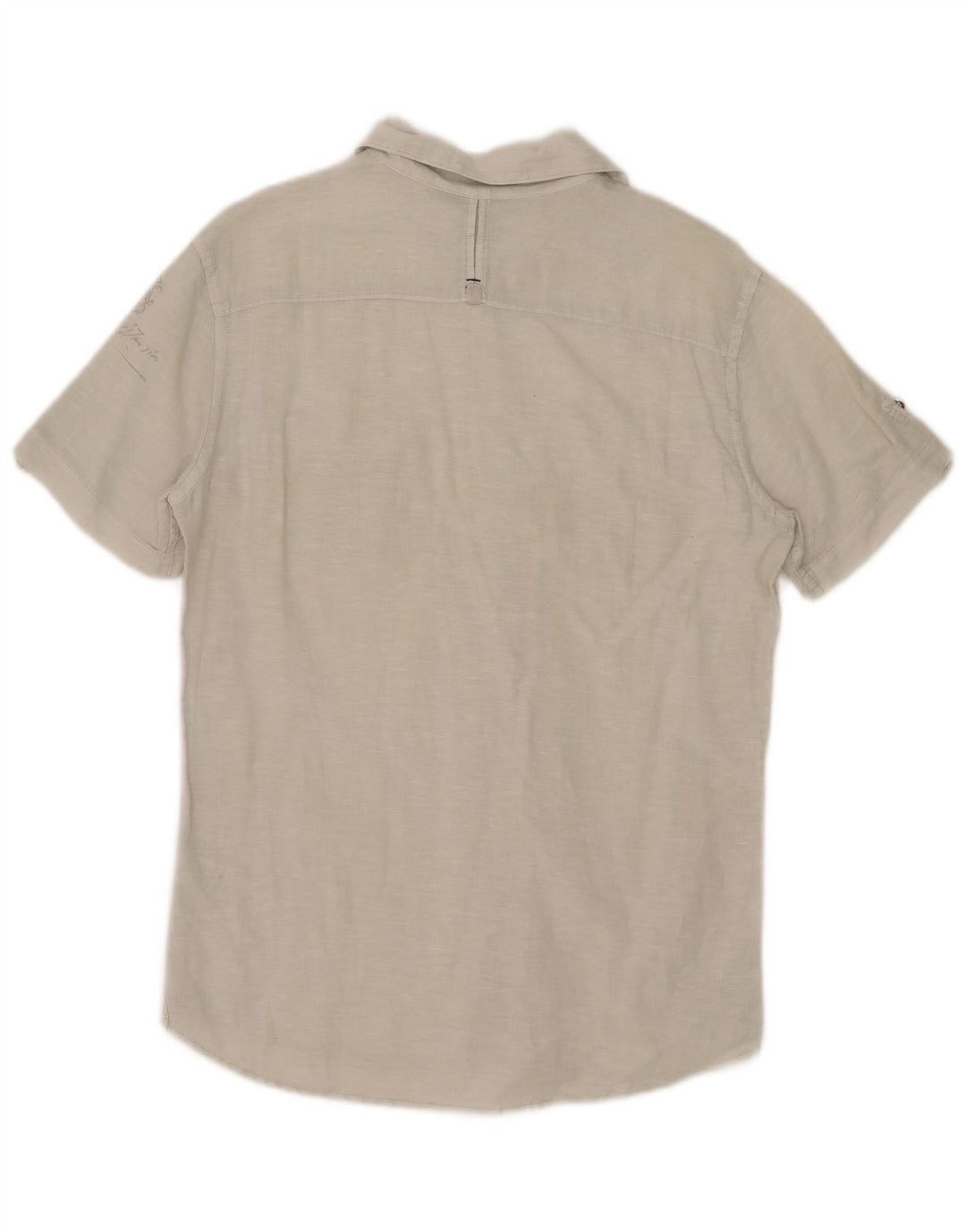 Camisa Gas Hombre Manga Corta Lino Beige Medio