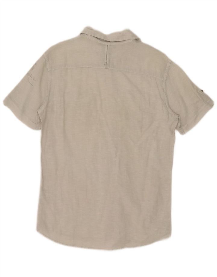 Camisa Gas Hombre Manga Corta Lino Beige Medio
