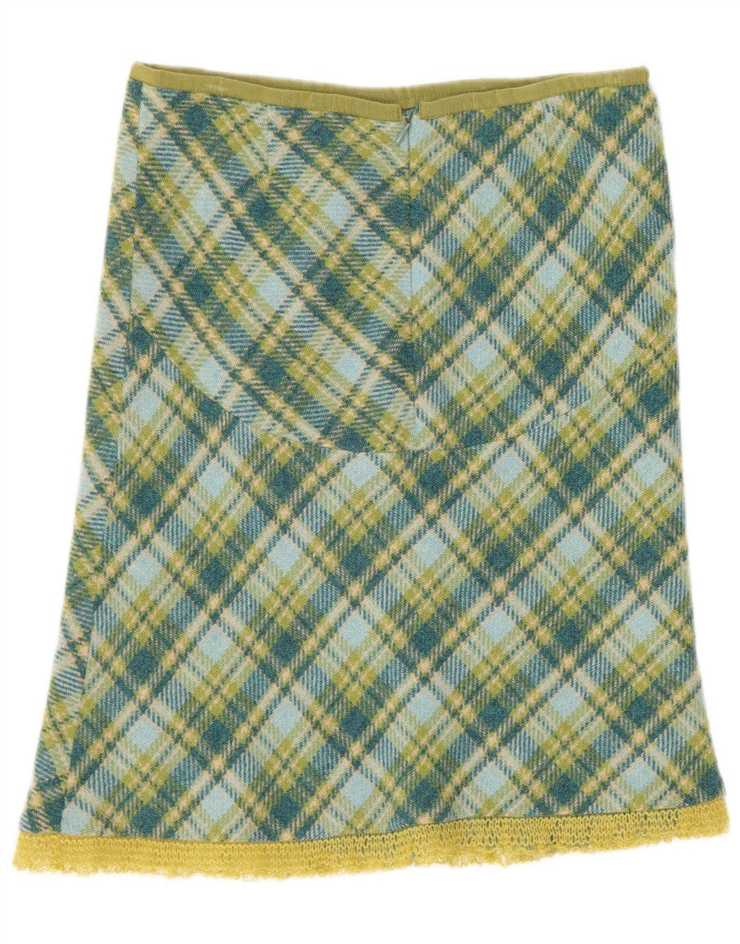 Stefanel Falda acampanada para mujer IT 40 Small W28 Green Check