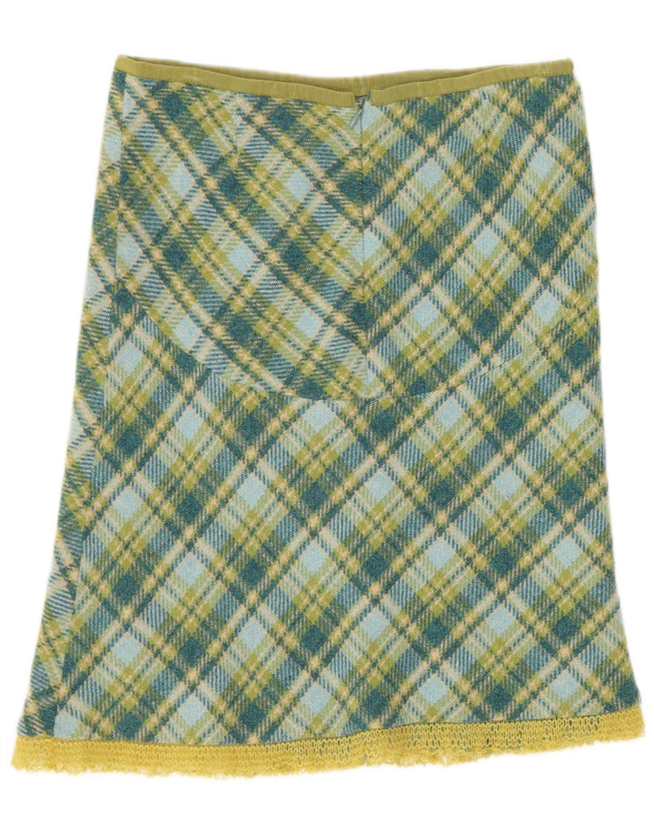 Stefanel Falda acampanada para mujer IT 40 Small W28 Green Check