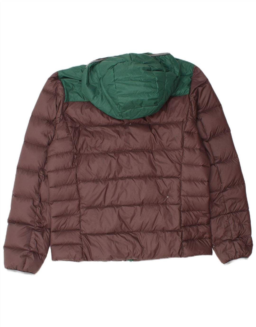 Fred Perry Chaqueta Acolchada Con Capucha Para Hombre UK 38 Nylon Color Block Marrón Medio