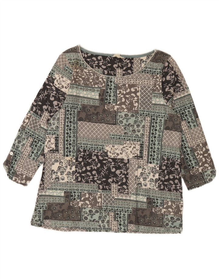WHITE STUFF Blusa para mujer Top UK 12 Medium Multicolor Patchwork