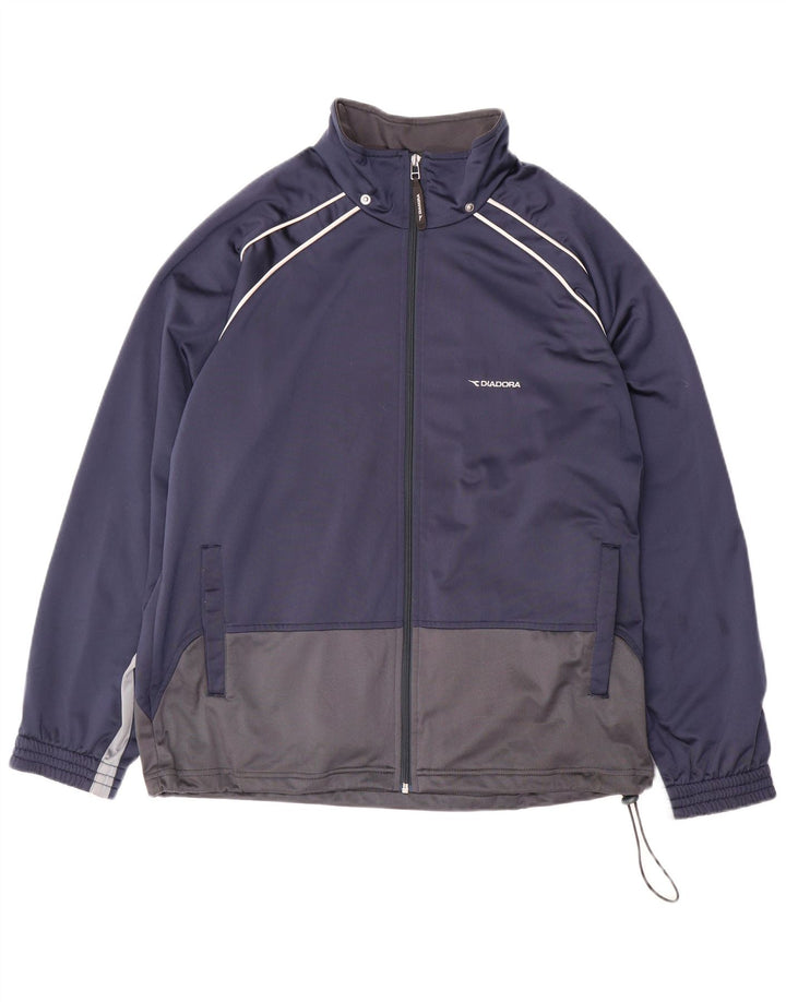 DIADORA Chaqueta de chándal para hombre UK 40 Medium Azul marino Colorblock