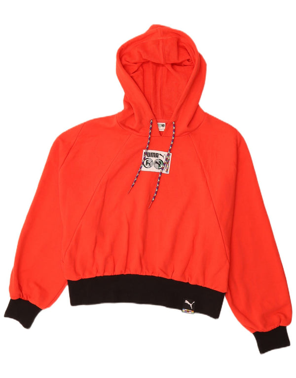 Puma Sudadera con capucha gráfica extragrande para mujer UK 10 Small Red Colourblock