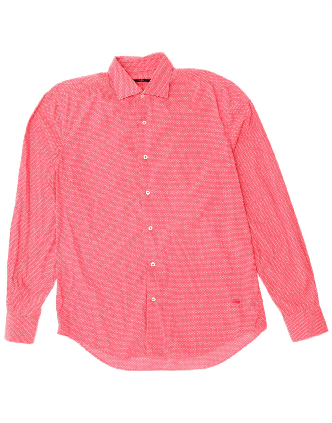 FAY Camisa para hombre Talla 39 15 1/2 Algodón manchado rosa medio