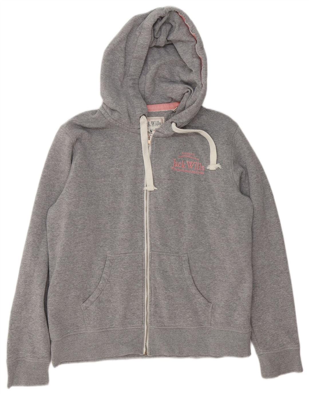 Jack Wills Suéter con capucha y cremallera extragrande para mujer, talla grande, gris, Reino Unido 40