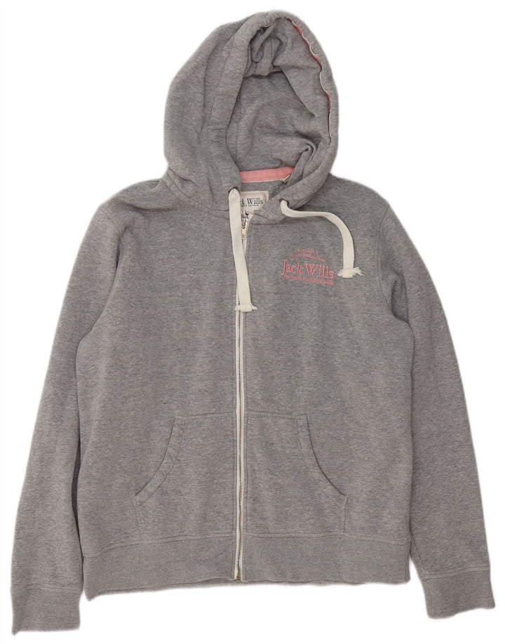 Jack Wills Suéter con capucha y cremallera extragrande para mujer, talla grande, gris, Reino Unido 40