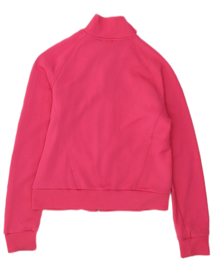Adidas Mujer Crop Chándal Top Chaqueta UK 12 Medio Rosa Poliéster